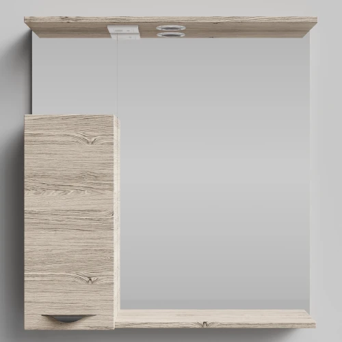 Зеркало Марко 75, ручки Черные, Дубослив ореховый светлый ПВХ 3445, левый