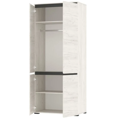 Шкаф «Гретта» 4С, Крафт белый/Антрацит