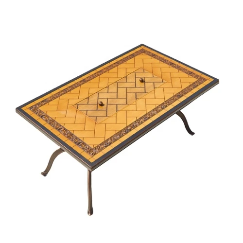 Стол прямоугольный с барбекю из литого алюминия БАРБЕКЮ-1 «BBQ-1» 151х94