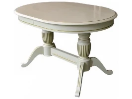 Стол «Леонардо 2» овал 120x90, слоновая кость с золочением Стол «Леонардо 2» овал 120x90, слоновая кость с золочением