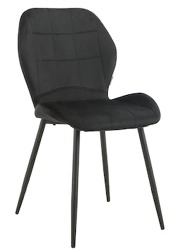 DC827 Стул мягкий, ЧЕРНЫЙ#G62-50 велюр, каркас металл черный КРУГЛЫЙ