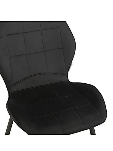 DC827 Стул мягкий, ЧЕРНЫЙ#G62-50 велюр, каркас металл черный КРУГЛЫЙ