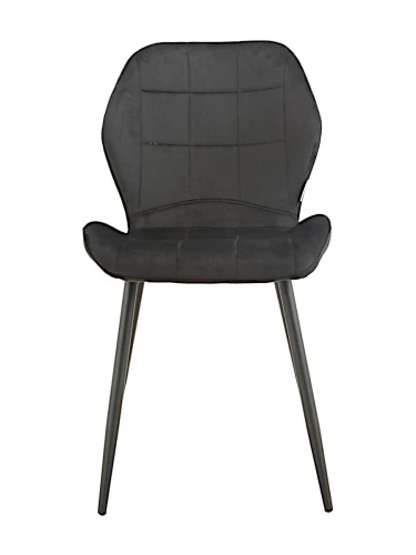 DC827 Стул мягкий, ЧЕРНЫЙ#G62-50 велюр, каркас металл черный КРУГЛЫЙ