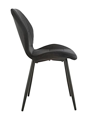 DC827 Стул мягкий, ЧЕРНЫЙ#G62-50 велюр, каркас металл черный КРУГЛЫЙ