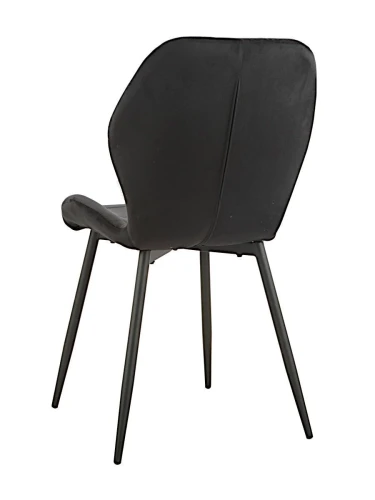 DC827 Стул мягкий, ЧЕРНЫЙ#G62-50 велюр, каркас металл черный КРУГЛЫЙ