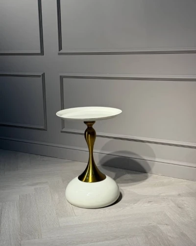 Стол журнальный Монро SX-26, 39x54 см, белый/золото