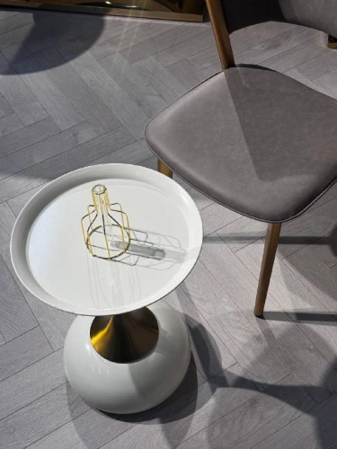 Стол журнальный Монро SX-26, 39x54 см, белый/золото