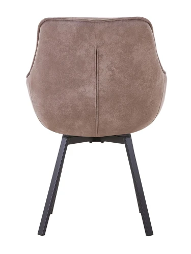 DC837 Стул мягкий поворотный с подлокот., ТЕМНО-СЕРЫЙ#RK962-11 замша, каркас металл черный КВАДРАТ