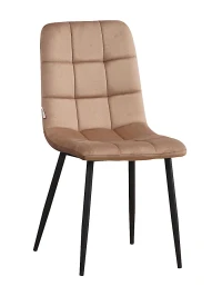 C919/DC809 Стул мягкий, КАРАМЕЛЬ#h11 велюр, каркас металл черный КРУГЛЫЙ