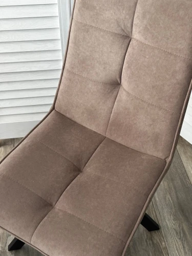 Стул BRONX, 360 град. поворот. B5 Капучино, велюр / черный каркас, М-City