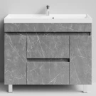 Тумба Бест 100 (2 ящика, 2 двери) напольный, Мрамор Серый софт тач ПВХ 4044-1 Vodok с раковиной в комплекте Тумба Бест 100 (2 ящика, 2 двери) напольный, Мрамор Серый софт тач ПВХ 4044-1 Vodok с раковиной в комплекте