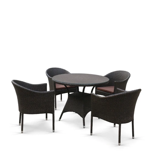 Комплект мебели из иск. ротанга T197ANS/Y350A-W53 Brown (4+1)