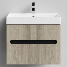 Тумба Бонум, 70 подвесной, Дуб цвет 22 Vodok с раковиной в комплекте