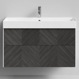 Тумба Катарини, 100 подвесной, Дуб серый Vodok с раковиной в комплекте