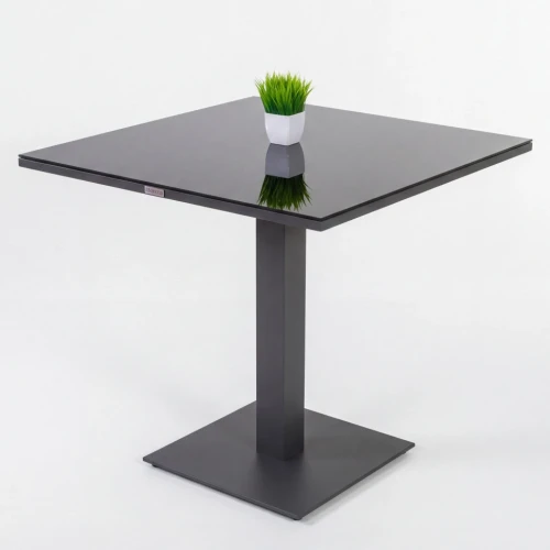 Стол обеденный CANA алюминий, стекло 80x80 см (1 ножка)