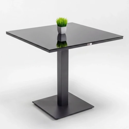 Стол обеденный CANA алюминий, стекло 80x80 см (1 ножка)