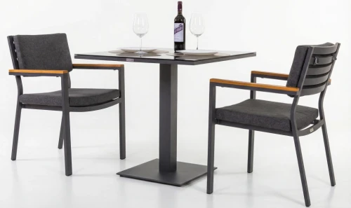 Стол обеденный CANA алюминий, стекло 80x80 см (1 ножка)