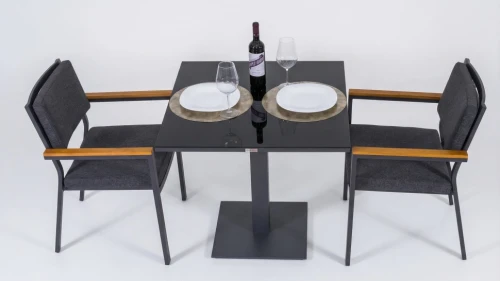 Стол обеденный CANA алюминий, стекло 80x80 см (1 ножка)