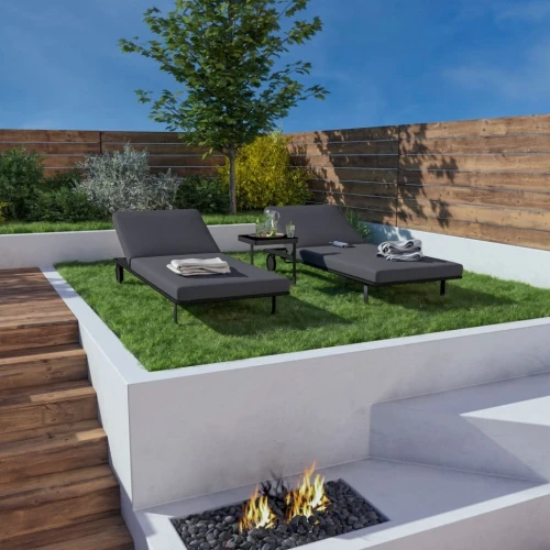 Шезлонг COSTA на колесах антрацит - каркас карбон