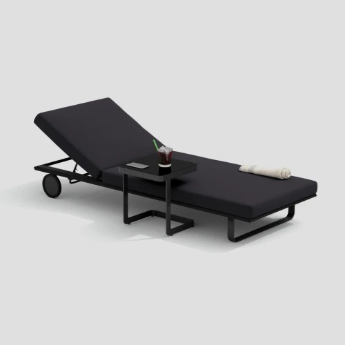 Шезлонг COSTA на колесах антрацит - каркас карбон