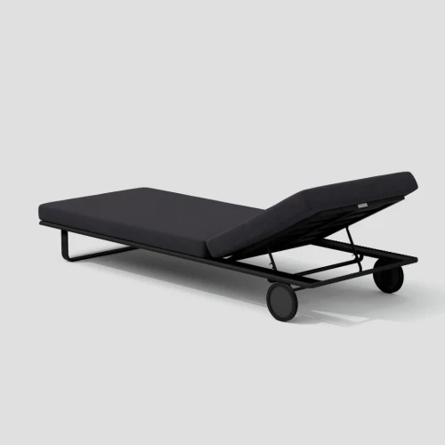 Шезлонг COSTA на колесах антрацит - каркас карбон