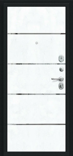 Входная дверь BRAVO Лайн Букле черное/Snow Art 