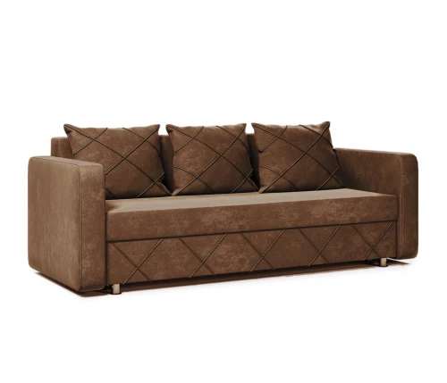 Диван еврокнижка Стелла велюр коричневый