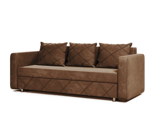 Диван еврокнижка Стелла велюр коричневый