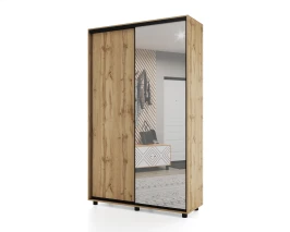 Шкаф-купе PRIME, 120х45х230 Дуб вотан с зеркалом