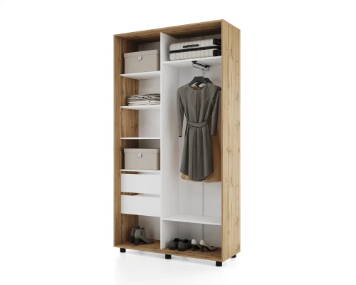 Шкаф-купе PRIME, 120х45х230 Дуб вотан с зеркалом