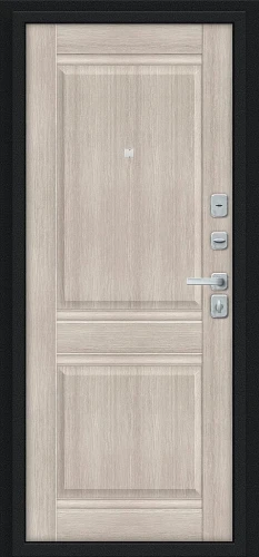 Входная дверь BRAVO Некст МФ/BChrome Букле черное/Cappuccino Melinga