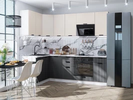 Угловая модульная кухня Евро Лайн-05 Агат/Антрацит