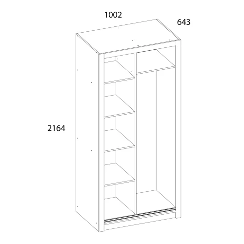 LYON, Шкаф 100 (II). Цвет СЕРЫЙ