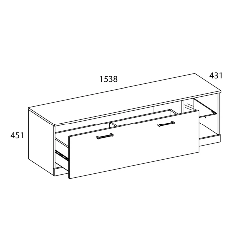 Тумба RTV 1S2N, JAGGER, цвет Дуб монастырский /Черный
