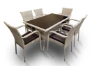 Обеденная мебель из искусственного ротанга стол Руардин + 6 кресел Милан Wood