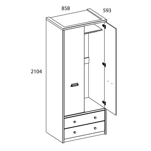 Шкаф 2DG2S/D2, DIESEL , цвет дуб мадура/энигма