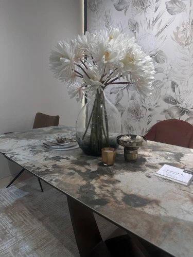 Стол ALONSO 200 TL-137  матовый, итальянская керамика/медный брашированный каркас, ®DISAUR