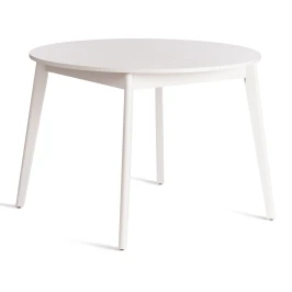 Стол обеденный SVELTO ЛДСП, опора-массив березы, 105 х 105 (140) х 74.5 см, Белый /белый