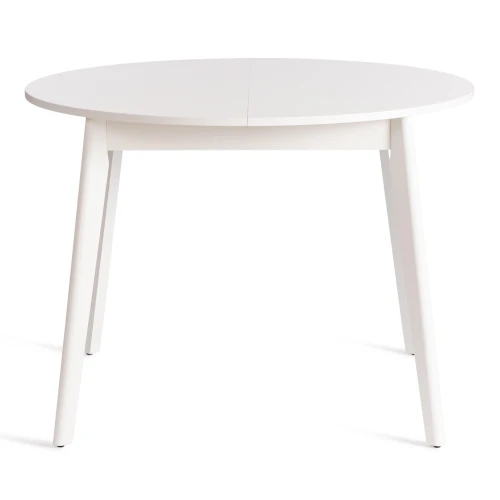 Стол обеденный SVELTO ЛДСП, опора-массив березы, 105 х 105 (140) х 74.5 см, Белый /белый