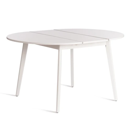 Стол обеденный SVELTO ЛДСП, опора-массив березы, 105 х 105 (140) х 74.5 см, Белый /белый