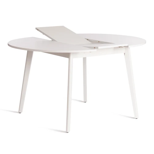 Стол обеденный SVELTO ЛДСП, опора-массив березы, 105 х 105 (140) х 74.5 см, Белый /белый