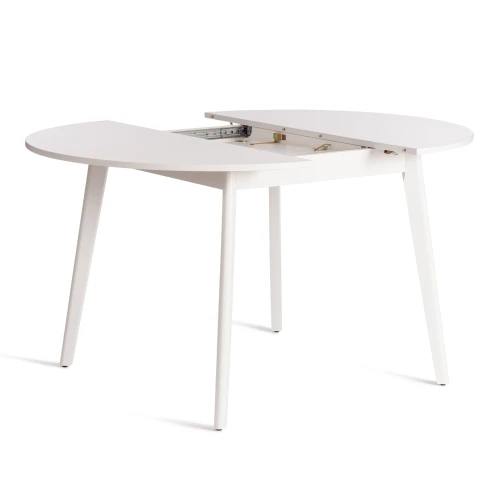 Стол обеденный SVELTO ЛДСП, опора-массив березы, 105 х 105 (140) х 74.5 см, Белый /белый