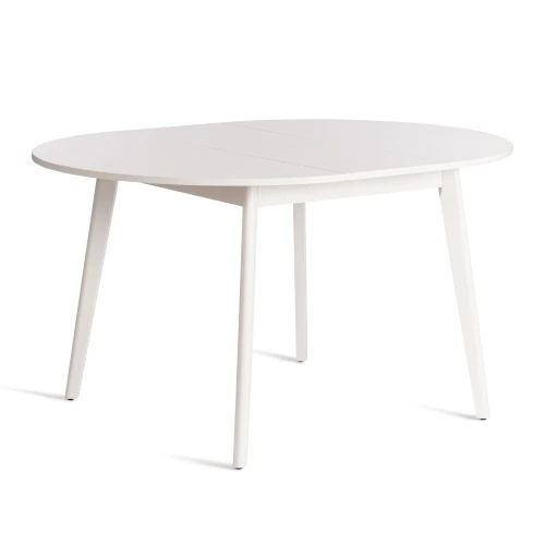 Стол обеденный SVELTO ЛДСП, опора-массив березы, 105 х 105 (140) х 74.5 см, Белый /белый