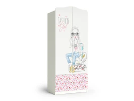 Шкаф "Девочки", Белый шёлк