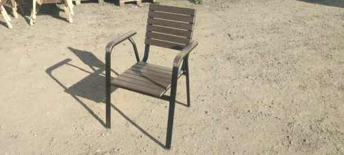 Алюминиевое кресло ПОЛИВУД-4 «POLYWOOD-4» цвет каштан арт.1014