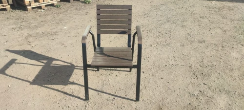 Алюминиевое кресло ПОЛИВУД-4 «POLYWOOD-4» цвет каштан арт.1014