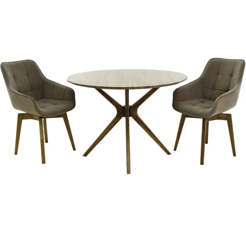 Стол «Вегас» D110, светлый дуб/патина