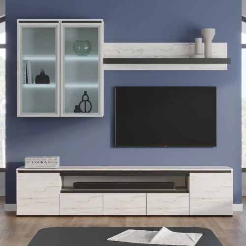 Тумба «Гретта» 2С3Я, Крафт белый/Антрацит