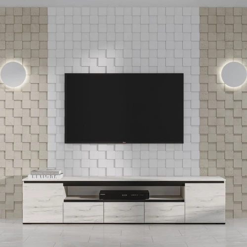 Тумба «Гретта» 2С3Я, Крафт белый/Антрацит