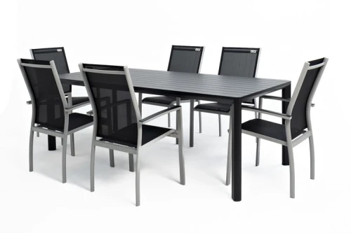Обеденный стол из алюминия GONZO 220 см графит  Joygarden